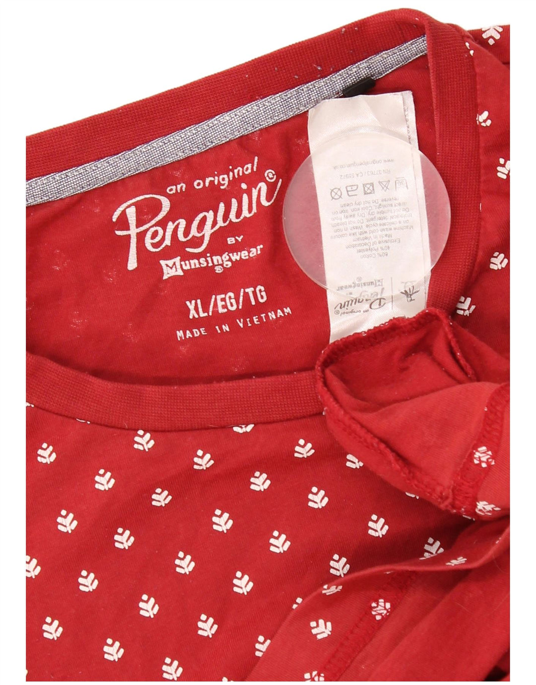 T-shirt da uomo Penguin Top XL cotone maculato rosso