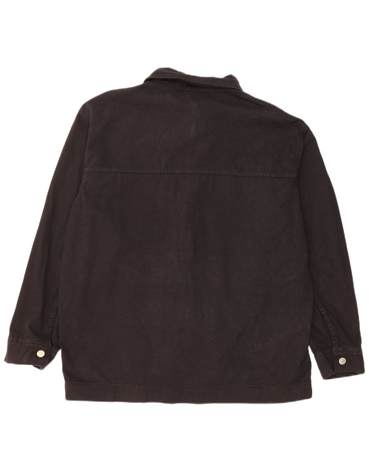 Giacca di jeans oversize da donna Topshop UK 16 grande cotone nero