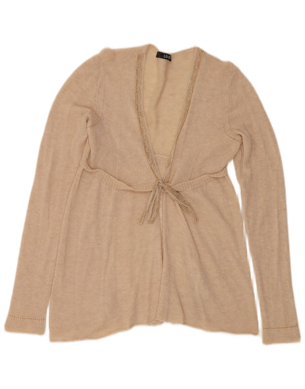 LIU JO Maglione cardigan con cravatta da donna IT 42 Poliammide beige medio