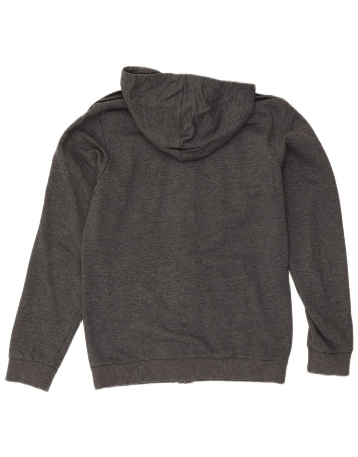 Maglione con cappuccio e zip Adidas da uomo piccolo in cotone grigio