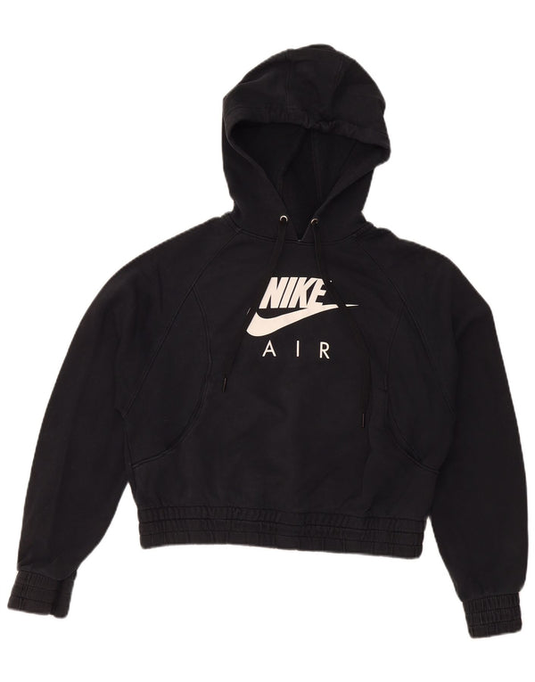 Maglione con cappuccio grafico oversize da donna Nike UK 10 piccolo cotone nero