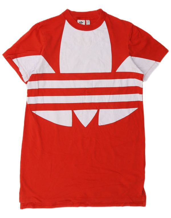 Abito t-shirt grafica da donna Adidas UK 14 cotone arancione medio