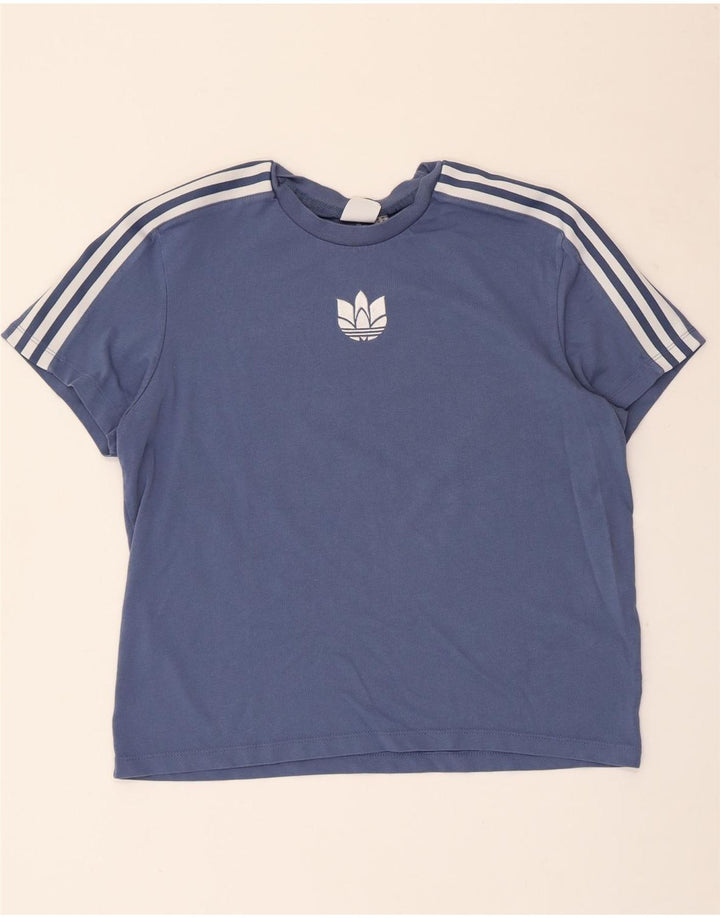 T-shirt grafica da donna Adidas Top UK 14 cotone blu medio