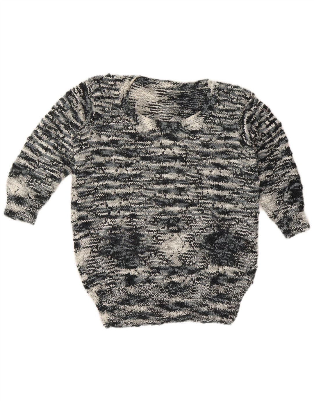 Maglione maglione vintage da donna con scollo a barca UK 12 Grigio medio