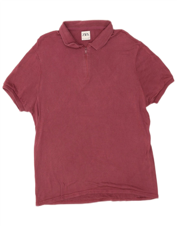 Polo Zara da uomo grande in Lyocell bordeaux