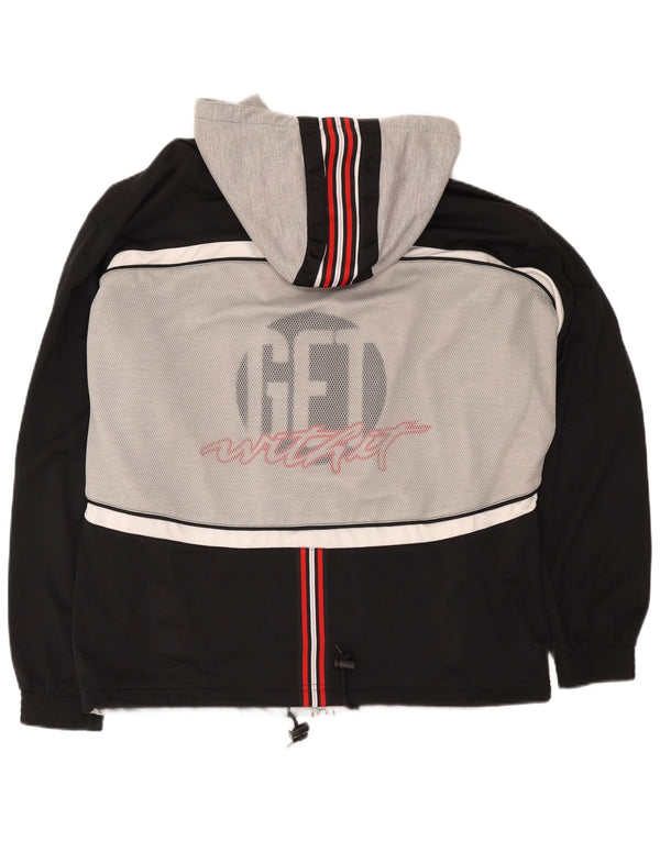 Maglione con cappuccio e zip grafica da uomo Lotto XL in poliestere color block grigio