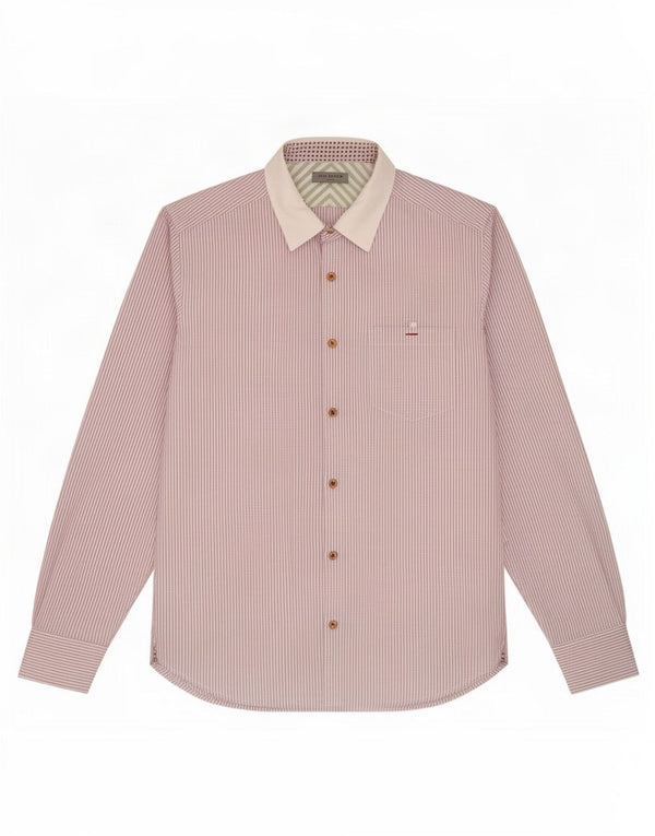Camicia da uomo Ted Baker taglia 3 cotone gessato medio viola