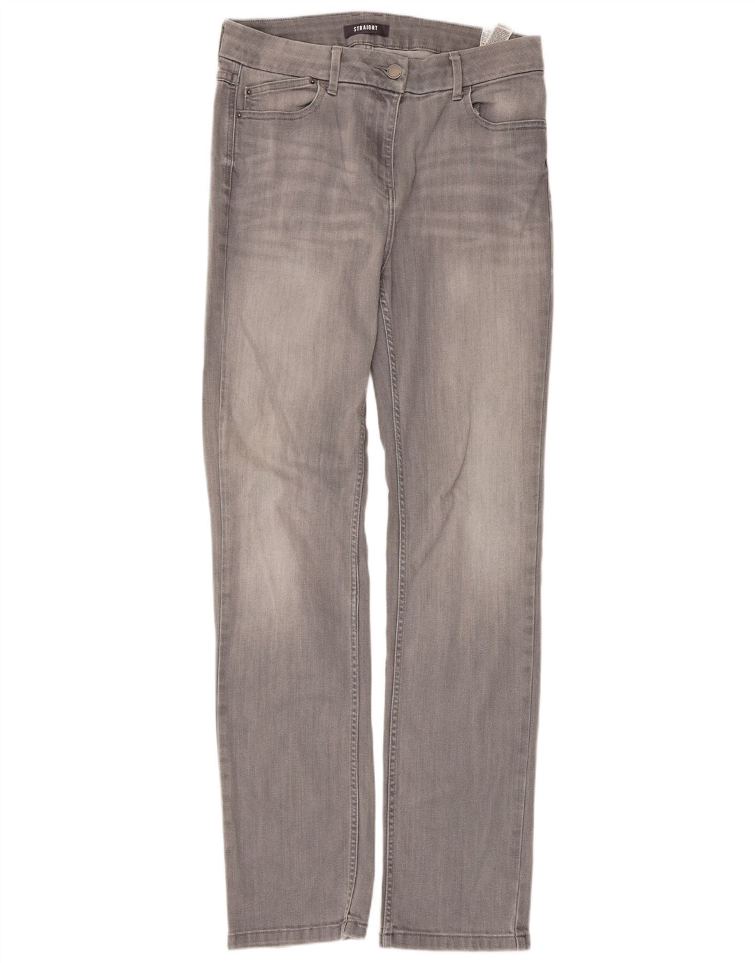 Marks & Spencer Womens Straight Jeans UK 14 Large W32 L31  Grey Cotton