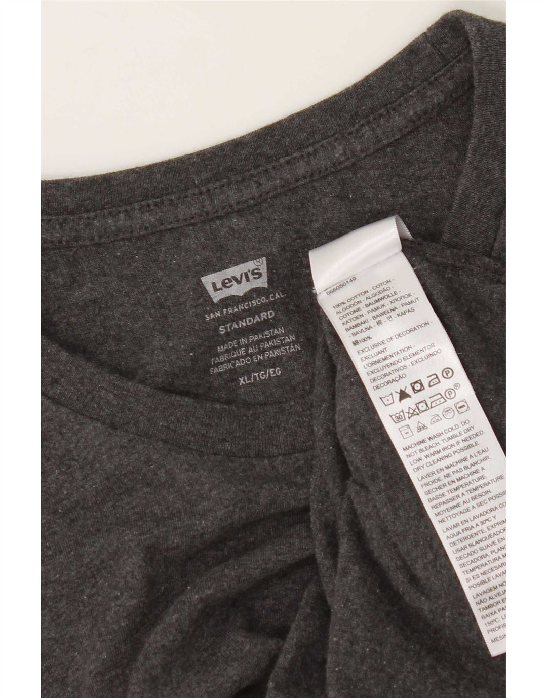 T-shirt standard da uomo Levi's Top XL in cotone grigio