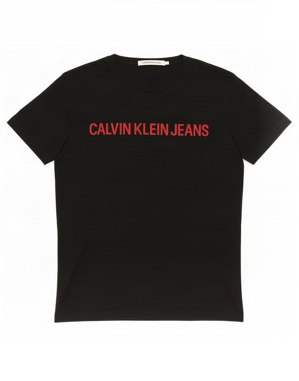 T-shirt grafica da uomo Calvin Klein Top grande in cotone nero