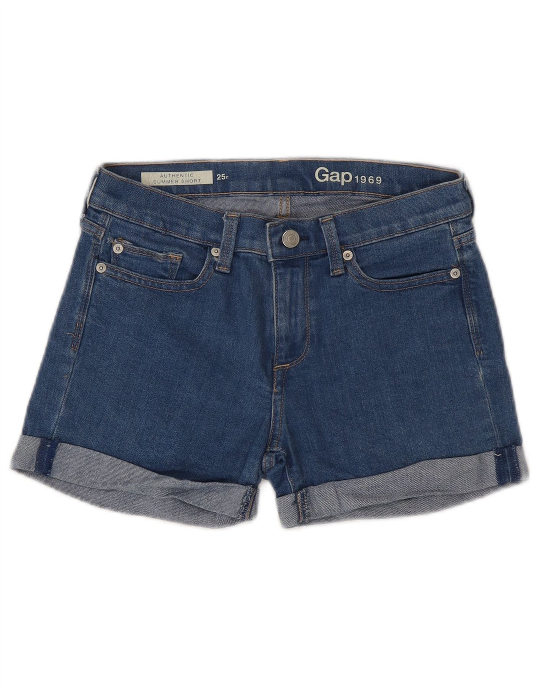 Pantaloncini di jeans da donna Gap US 0 XS W25 cotone blu