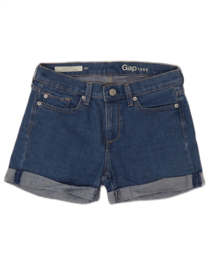 Pantaloncini di jeans da donna Gap US 0 XS W25 cotone blu