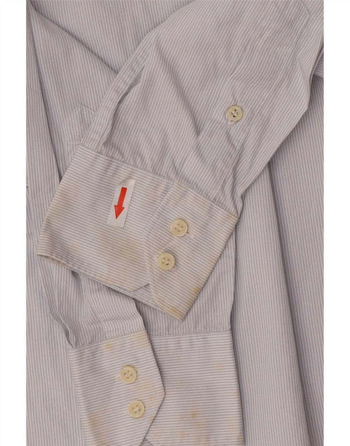 Camicia da uomo casual fit Massimo Dutti in cotone gessato blu medio