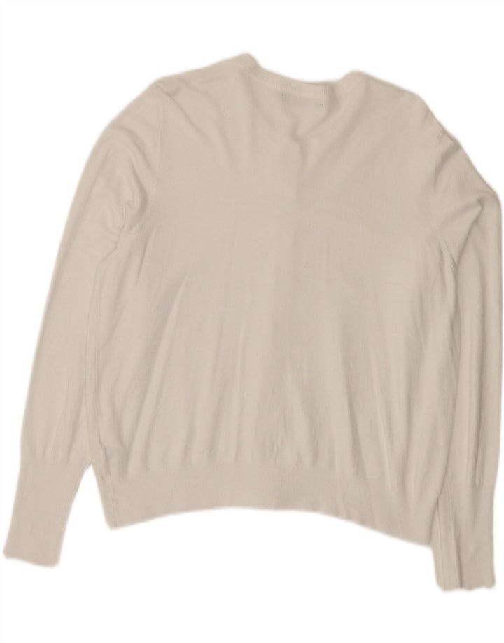 Maglione cardigan da donna Marks & Spencer UK 18 XL viscosa bianca