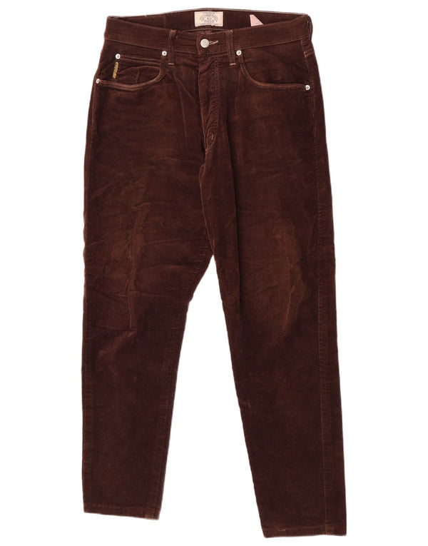 Pantaloni casual affusolati da uomo Armani W33 L29 in cotone marrone