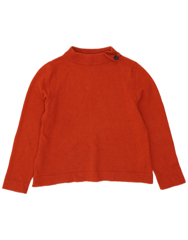 Maglione da donna Hobbs Crop Turtle Neck Jumper UK 16 Large Orange Wool