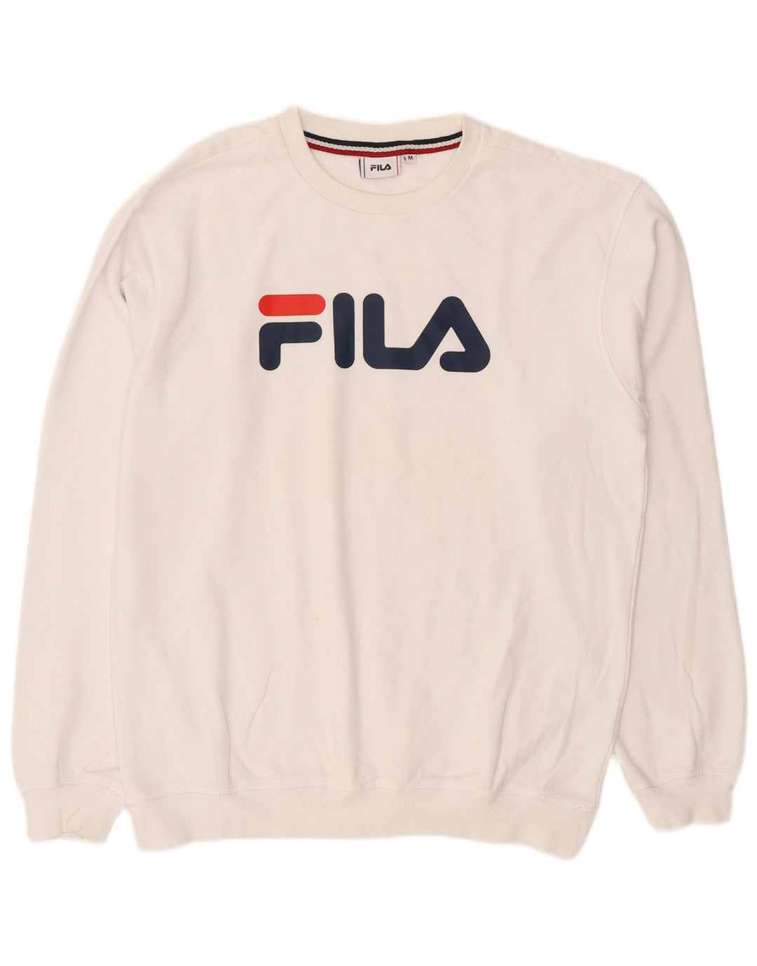 Felpa grafica da uomo Fila Maglione cotone bianco medio