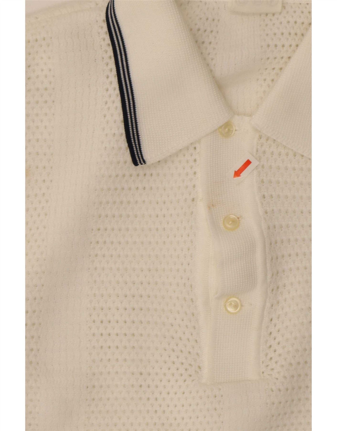 Maglione Trevira da uomo a maniche corte con collo a polo, grande poliestere bianco