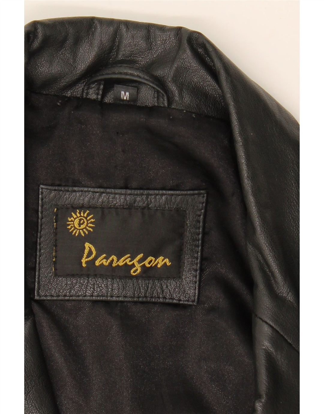 PARAGON Mens Leather Jacket UK 38 Medium Black Leather Vintage Paragon and Second-Hand Paragon from Messina Hembry 
