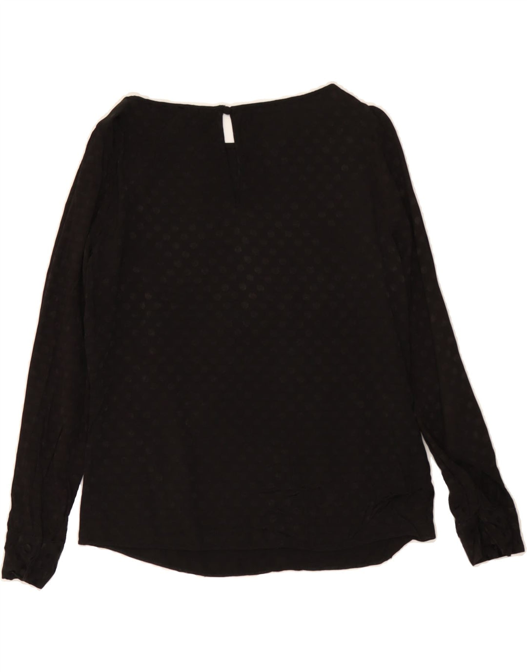 OASIS Womens Long Sleeve Blouse Top UK 10 Small Black Polka Dot Viscose Vintage Oasis and Second-Hand Oasis from Messina Hembry 