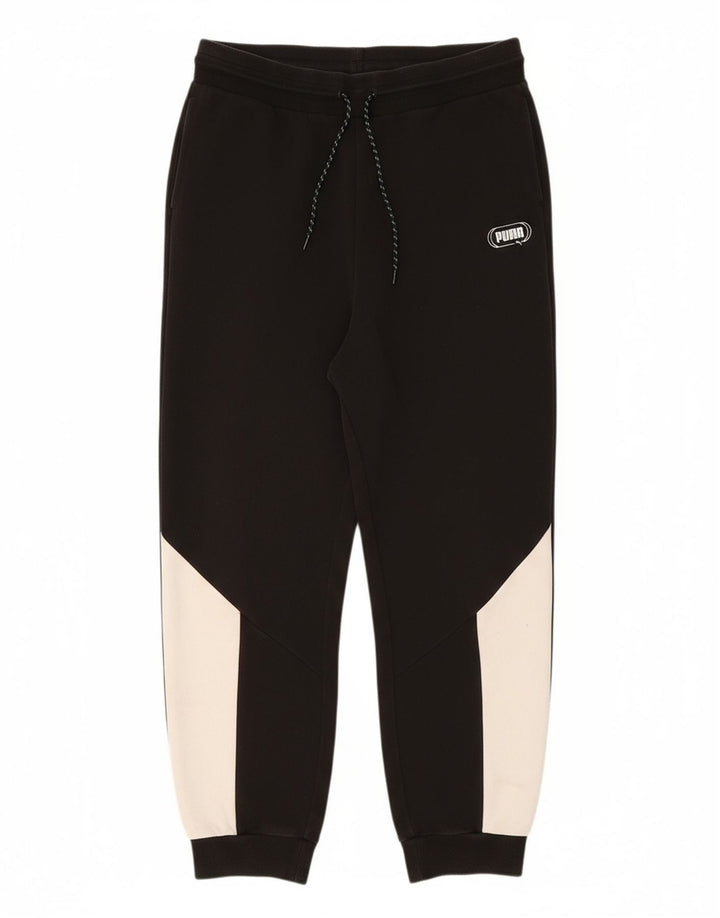 PUMA Mens Tracksuit Trousers Joggers XL  Black Colourblock