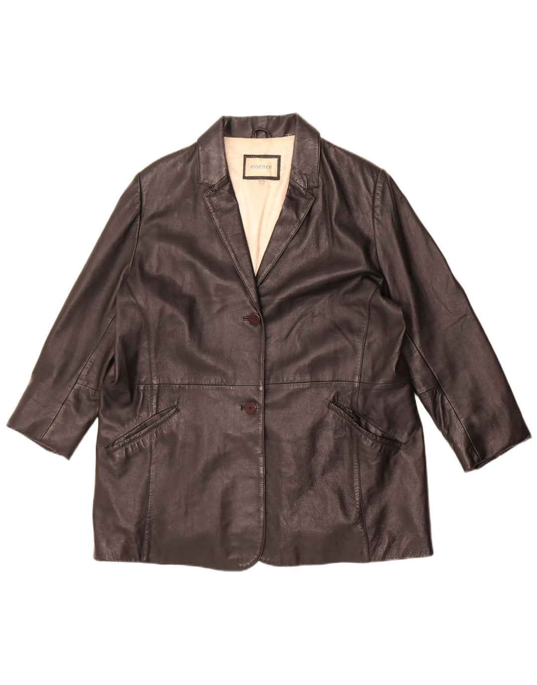 Giacca in pelle oversize da donna Essence UK 18/20 XL Pelle nera