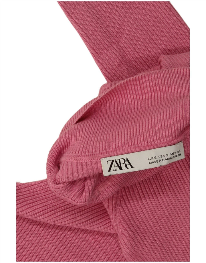 Abito maglione Zara da donna UK 8 Small in viscosa rosa
