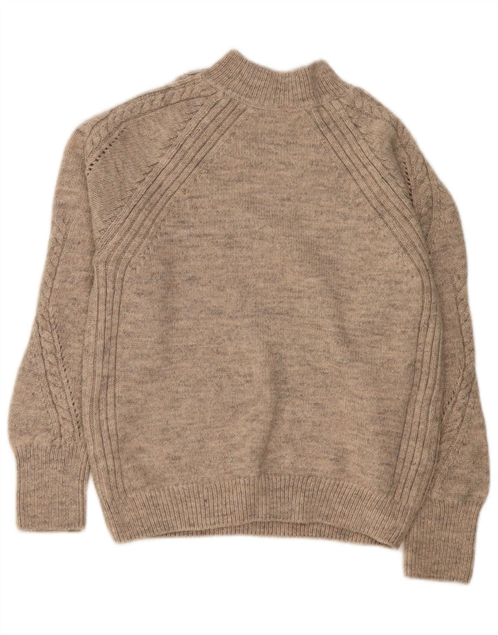 Maglione maglione a collo alto da donna Marks & Spencer UK 10 piccolo Beige