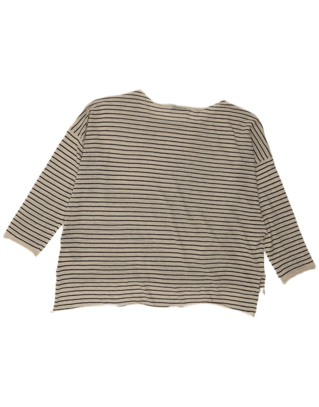 Top Zara da donna oversize a maniche lunghe UK 14 Poliestere a righe bianche medie