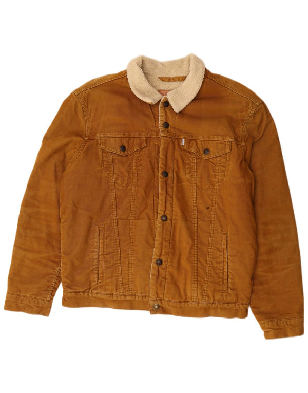 Giacca da uomo in velluto a coste Sherpa Levi's UK 42 XL cotone marrone