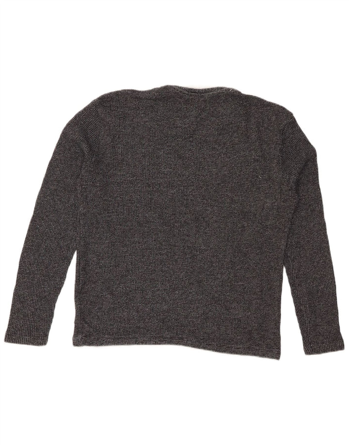 Maglia ZARA da donna a maniche lunghe UK 14 cotone screziato grigio medio