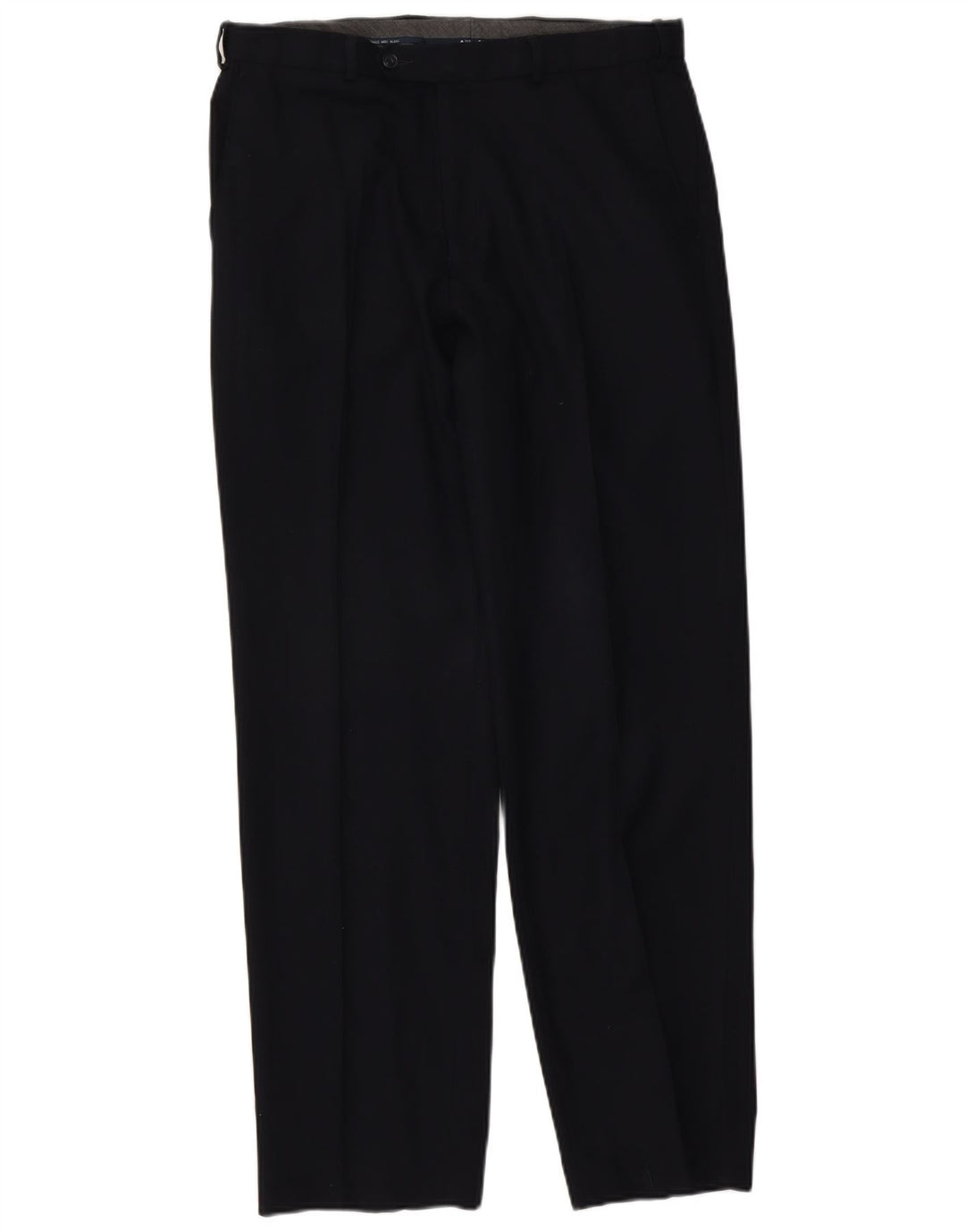 Pantaloni da completo da uomo Marks & Spencer con vestibilità regolare e pegged W34 L33 Blu Navy