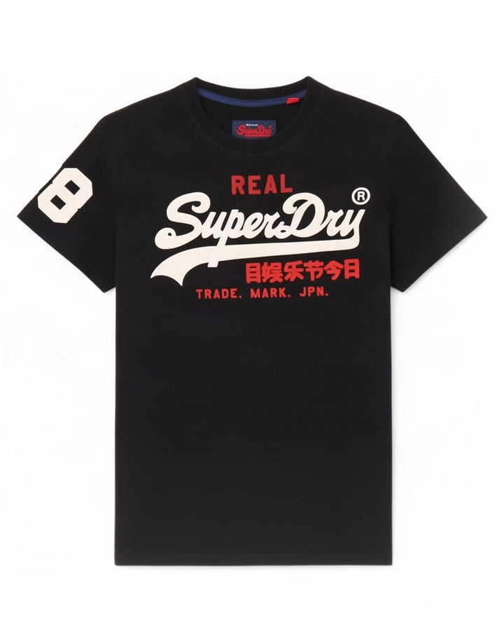 T-shirt grafica da uomo Superdry Top in cotone nero medio