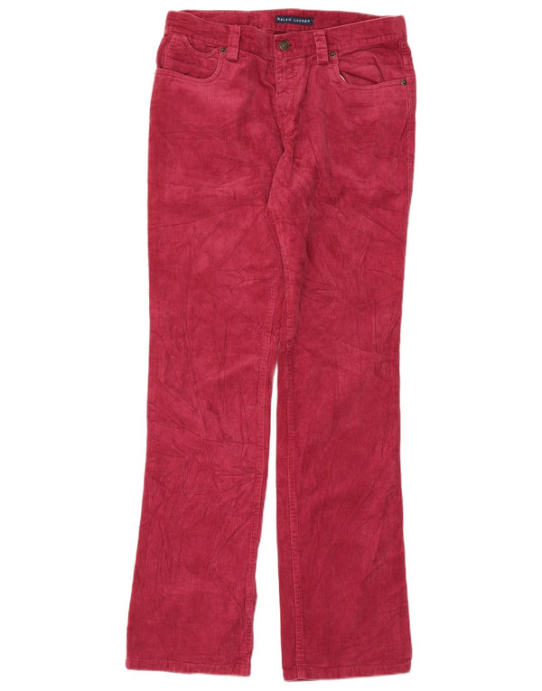 Pantaloni dritti in velluto a coste da uomo Ralph Lauren W30 L32 in cotone rosso