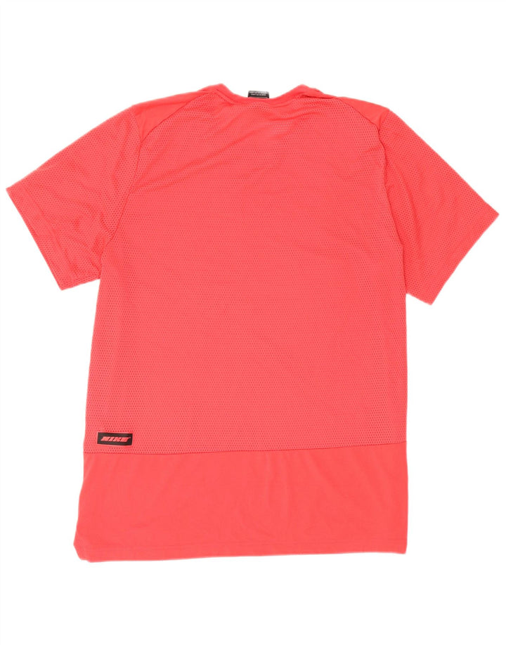 Nike Uomo Dri Fit Standard Graphic T-shirt Top Large Rosso Poliestere