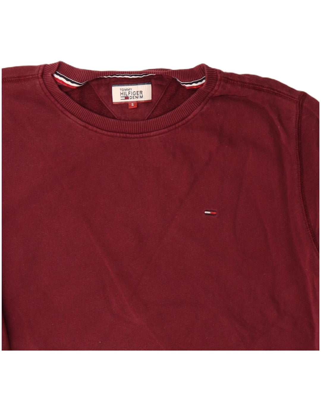 Tommy Hilfiger Uomo Felpa Maglione Piccolo Rosso Cotone