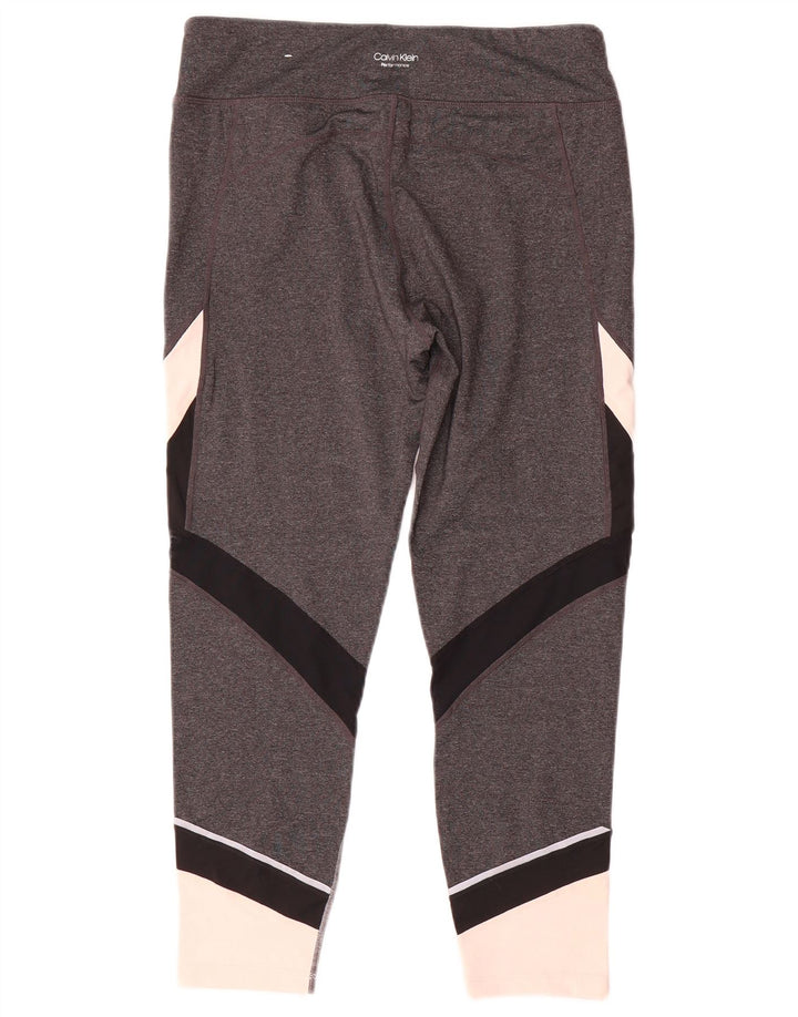 Leggings da donna Calvin Klein UK 16 Large Grigio Colorblock