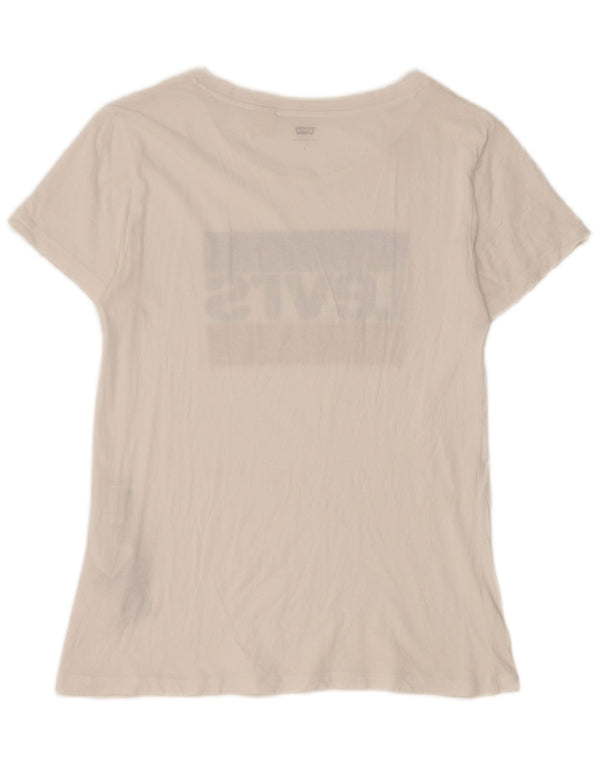 Levi's T-shirt grafica da donna a maniche corte con vestibilità regolare UK 8 Small Bianca