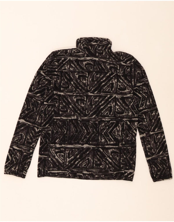 Maglione in pile Quiksilver da ragazzo con zip e collo, 13-14 anni, grande nero geometrico