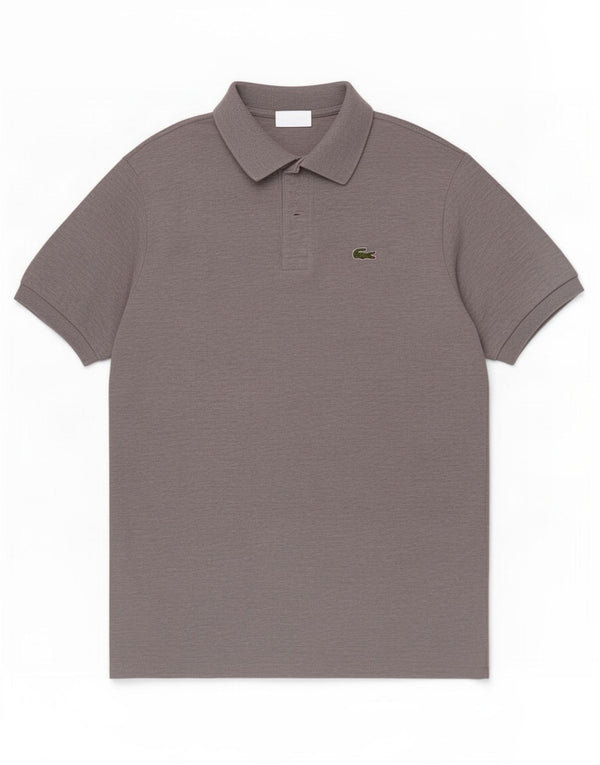 Polo da uomo Lacoste taglia 5 grande in cotone chiazzato grigio