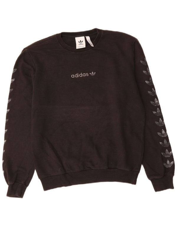 Felpa grafica da uomo ADIDAS maglione XS cotone nero