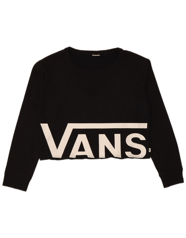 Felpa corta con grafica da donna Vans, taglia UK 14, media, nera