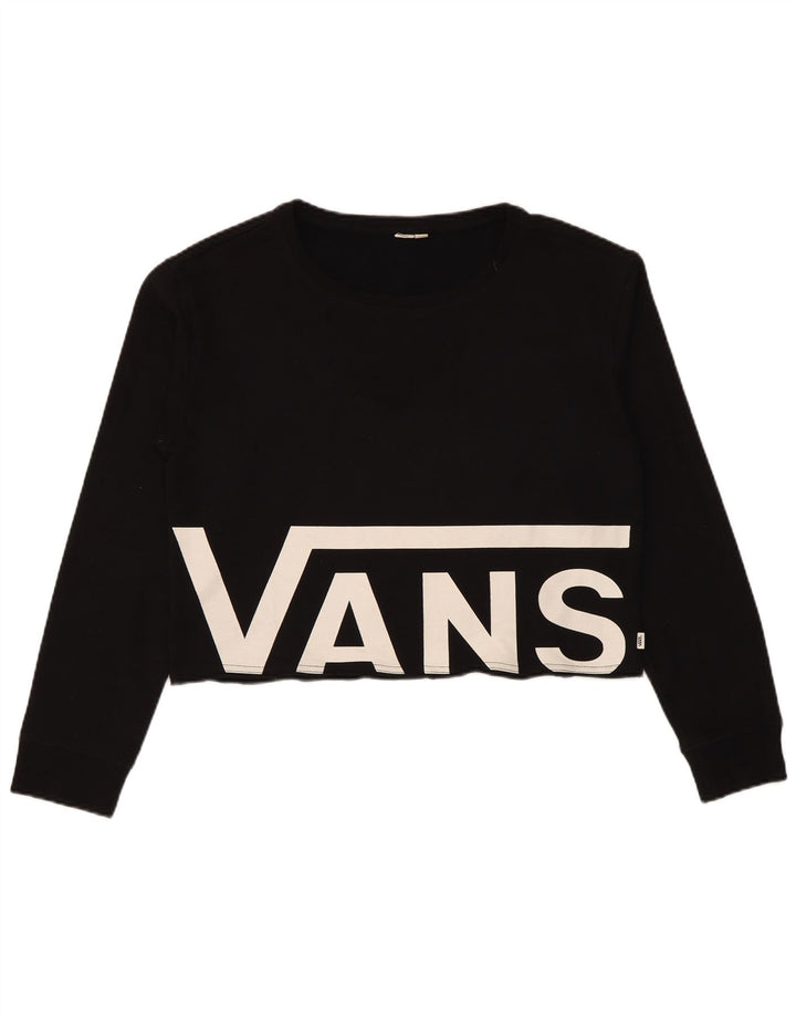Felpa corta con grafica da donna Vans, taglia UK 14, media, nera