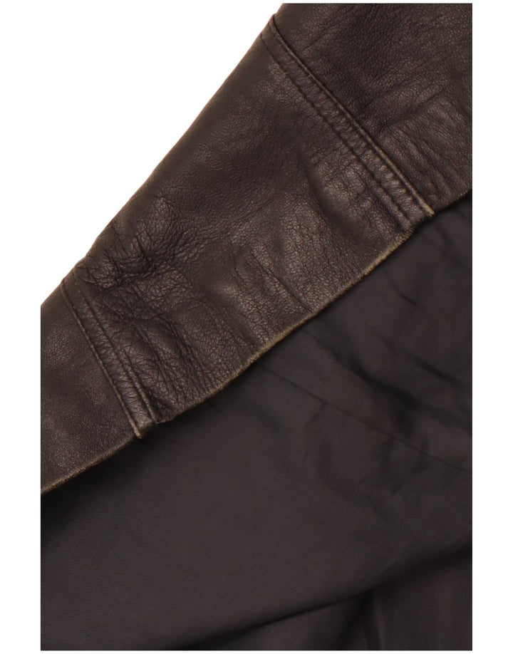 Cappotto in Pelle Donna VINTAGE IT 40 Piccolo Nero