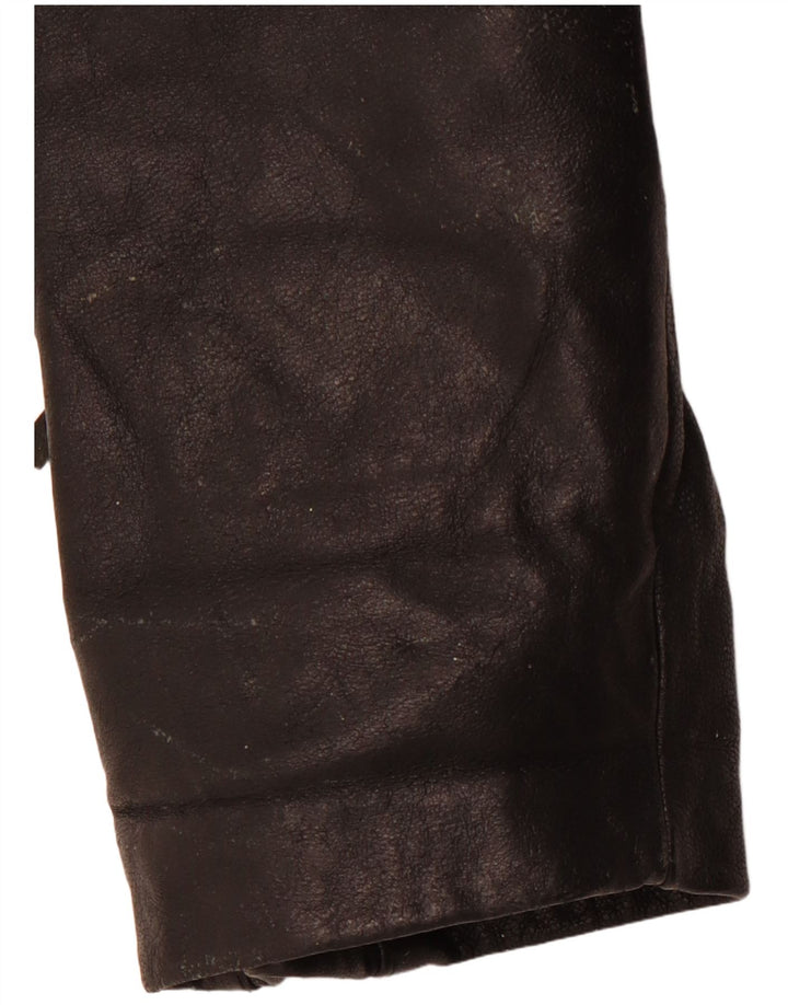 Giacca da motociclista in pelle da donna VINTAGE UK 14 Pelle nera media