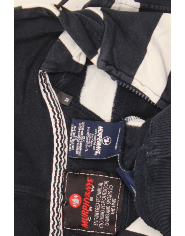 Maglione con cappuccio e zip da donna Murphy & Nye UK 12 medio a righe blu navy