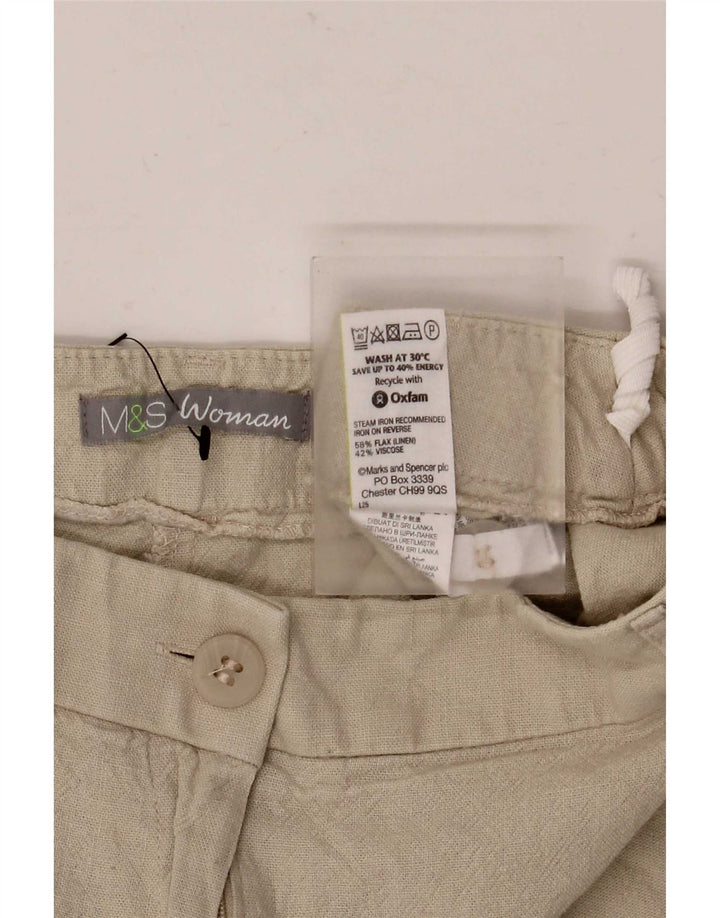 Pantaloni capri dritti da donna Marks & Spencer UK 12 medi W30 L20 Beige