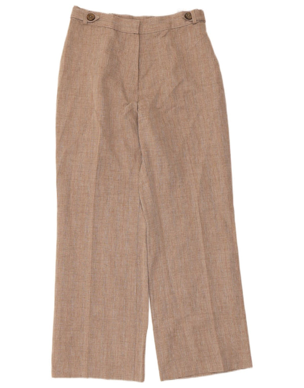 Pantaloni casual dritti da donna Marks & Spencer UK 10 piccoli W28 L27 Beige