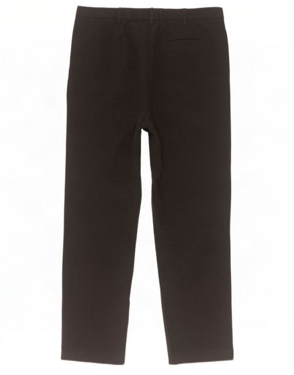 Pantaloni da abito a vita alta da donna Marks & Spencer UK 14 Large W34 L29 Nero