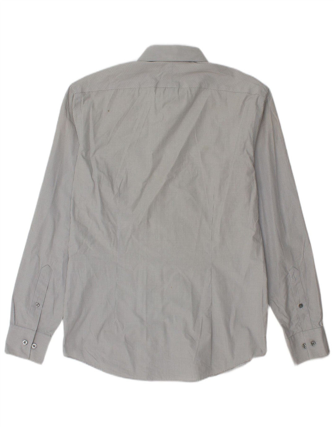 Camicia slim fit da uomo Calvin Klein taglia 39 15 1/2 cotone a quadretti grigio medio